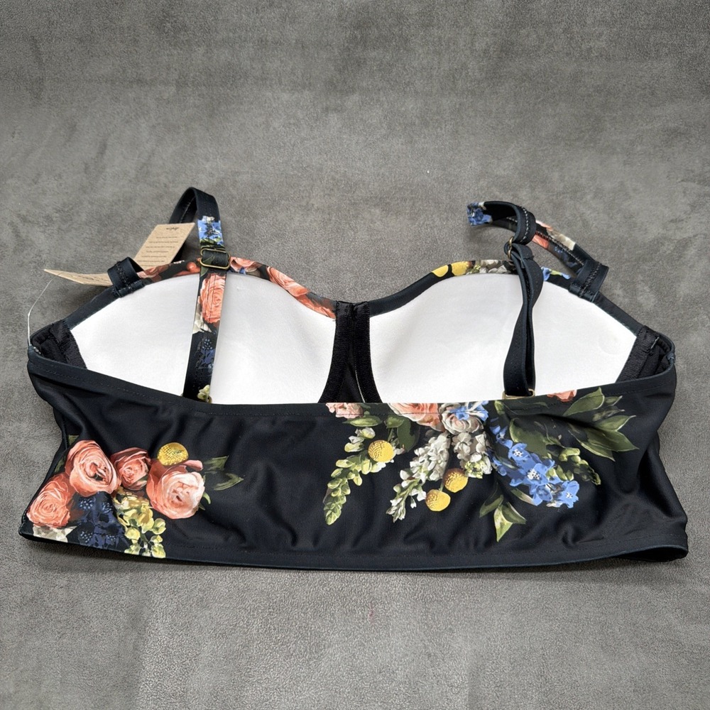 Albion Fit Hailey Crop Bikini Top Rose Black Size Medium - Picture 4 of 7
